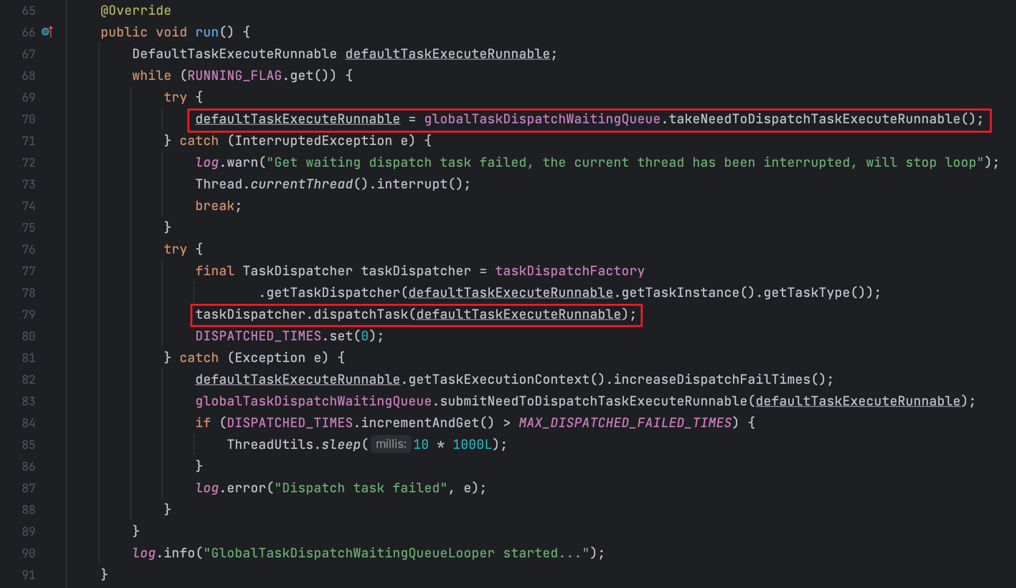 使用BaseTaskDispatcher分发任务实例给worker