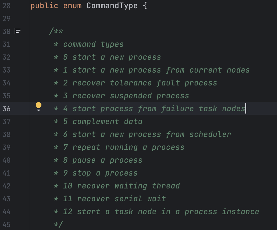 事件类型定义 org.apache.dolphinscheduler.common.enums.CommandType